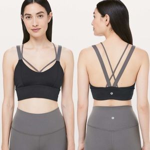 Lululemon Pushing Limits Sports Bra Black Gray 4